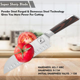 imarku Damascus Chef Knife, Super Sharp Kitchen Santoku Knife 7 Inch, Powder ...