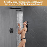 VANFOXLE Shower Faucets Sets Complete Matte Black Shower System, Push Button ...