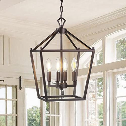 JONATHAN Y JYL7436A Pagoda Lantern Dimmable Adjustable 12", Oil-Rubbed Bronze