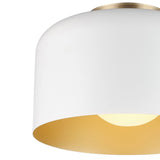 Globe Electric 65868 Amy 1-Light Matte White Flush Mount Ceiling Light with I...