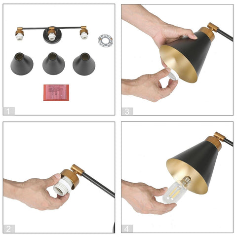 classy leaves Bathroom Light Fixtures, Black Gold 3 Light Vanity Lights Over ...