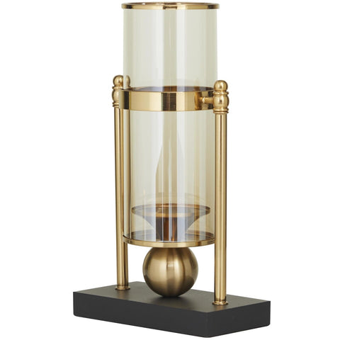 CosmoLiving by Cosmopolitan Metal Pillar Candle Holder with Metal Stand, 8" x...