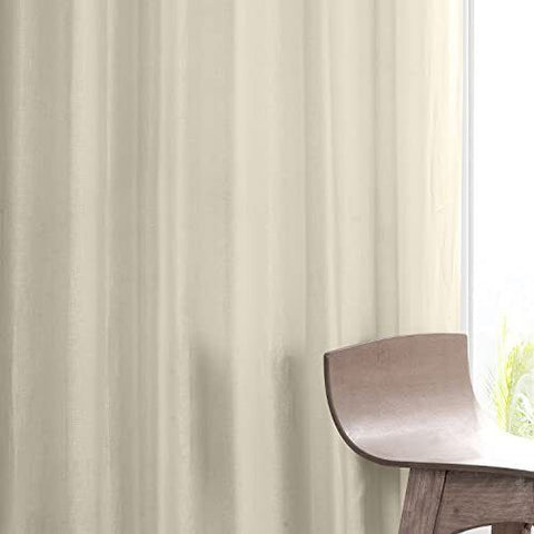 HPD Half Price Drapes French Linen Curtains 108 50W x 108L, Ancient Ivory