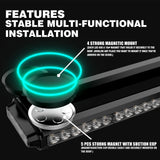 Amber White 38.5" LED Rooftop Strobe Lights Bar, Double Side Flashing Emergen...