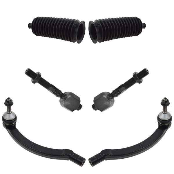 TRQ Front Driver & Passenger Side Inner & Outer Steering Kit Steering Rack & ...