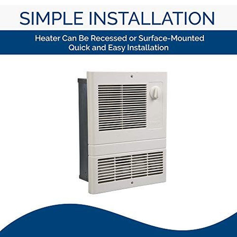 Broan-NuTone Wall Heater, Covers 150 sq. ft. at Factory Wired Voltage, White