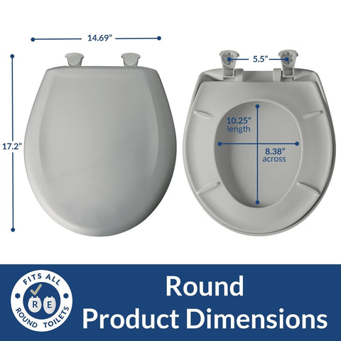 Bemis 200SLOWT 464 Toilet Seat will Slow Close, Never Loosen and Easily Remov...