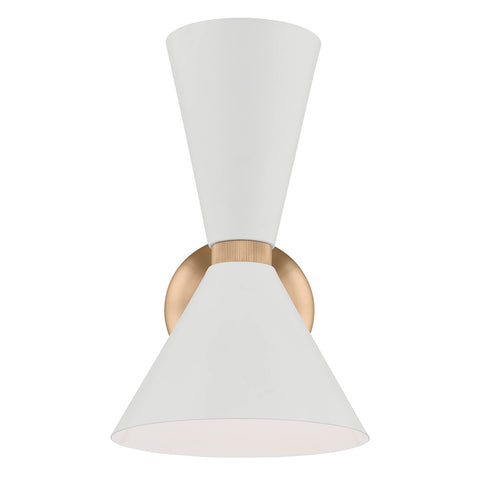 Kichler Phix 13.5 Inch 2 Light Wall Sconce in Champagne Bronze with White