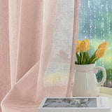 HolidayIdeas 4 Panels Outdoor Blush Sheer Curtains for Patio Waterproof 110x9...