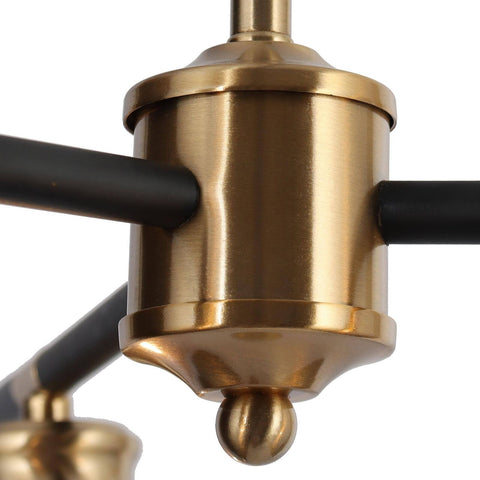 KSANA 3 Lights Gold Chandelier, Dining Room Chandelier Over Table, Black Gold...
