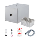 Gaomon Commercial Grease Trap, 8 lbs Stainless Steel Interceptor with Side In...