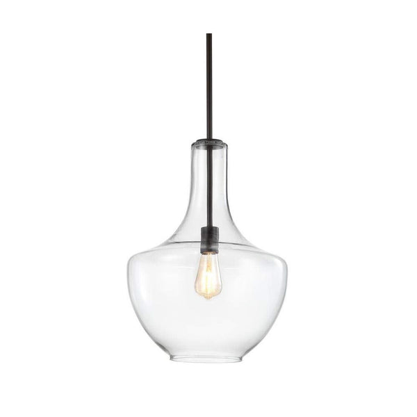 JONATHAN Y JYL6401B Watts 13.25" Glass/Metal LED Pendant Farmhouse Contempora...