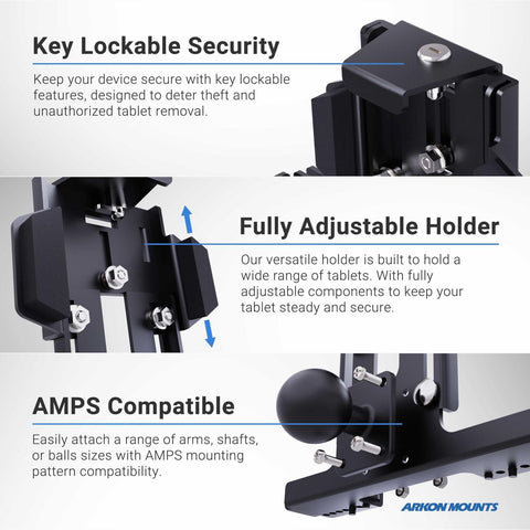 ARKON Mounts - Locking Forklift Tablet Mount with Adjustable Arm | Industrial...