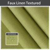 LORDTEX Linen Look Indoor/Outdoor Curtains, 52" W x 84" L, Kiwi Green, Set of...