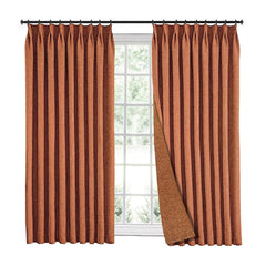 Pinch Pleated Curtains 96 inch Length, Faux Linen Drapes for Bedroom, 70% Bla...