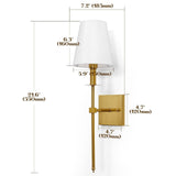 KARTOOSH Wall Sconces Set of 2, Hardwired Gold Sconces Wall Lighting, Dimmabl...