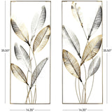 Deco 79 Metal Leaf Home Wall Decor Metallic Cutout Wall Sculpture with Silver...