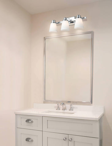 XiNBEi Lighting 3 Light Vanity Light, Modern Chrome Bathroom Wall Lights with...
