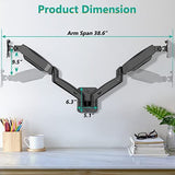 WALI Dual Monitor Wall Mount, Gas Spring Arm for 2 Black