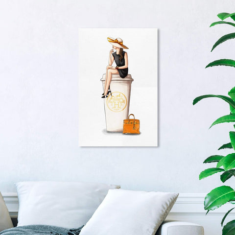 Oliver Gal 'Cafe au Lait Orange' The Fashion Wall Art Decor Collection Modern...