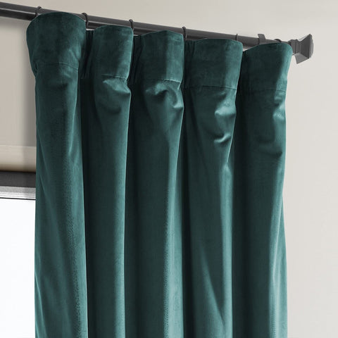 HPD Half Price Drapes Heritage Plush Velvet Curtains 84 Inches Long Room Dark...