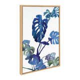 Kate and Laurel Sylvie Monstera Blue Magic Framed Canvas Wall Art by Creative...