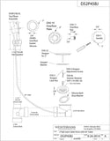 Westbrass Rapid Flow 2" Ball Joint Head PVC Cable Drive with 45&#8221; Cable, Sa