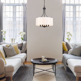 LALUZ Drum Lighting Chandelier, Farmhouse Chandeliers for Dining Room, Kitche...