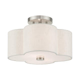 Livex Lighting 2 Light Brushed Nickel Semi Flush 13 x 13 x 8.5