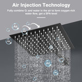 Black Shower Faucet Set Stainless Steel 10in Rainfall Shower Head with Handhe...