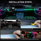 Acrylic Interior Car LED Strip Light with Wireless APP, RGB 18 in 1 with 175 ...