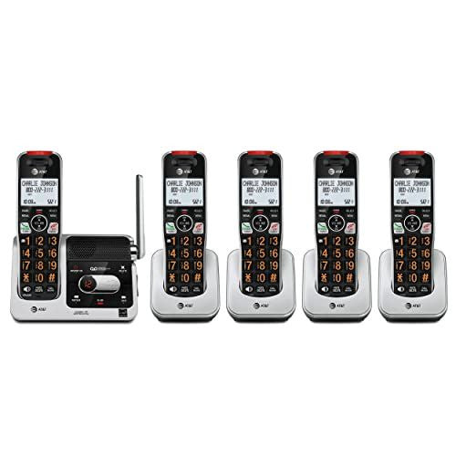 AT&T BL102-5 DECT 6.0 5-Handset Cordless Phone for 5 Handset, Silver/Black