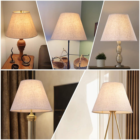 TOCHIC Lamp Shades Set of 2 Large Linen Empire Lampshade Assemble Required fo...