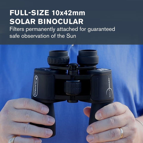 Celestron &#8211; EclipSmart Safe Solar Eclipse Binoculars &#8211; Full-Size 10x