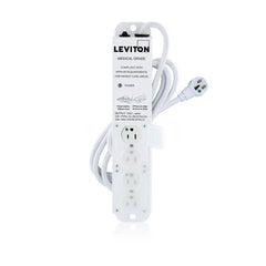 Leviton 5304M-1N7 Medical Grade Power Strip, 15-Amp, 125-volt, 4-Outlets, 7-F...