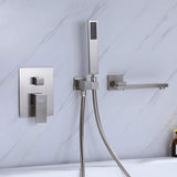 Wall Mounted Bathtub Faucet with Handheld Shower, Solid Brass Bathroom Shower...