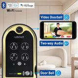 Lockly Vision Smart Lock, Camera Video Two-Way Audio 6-in-1 Keyless Entry Doo...