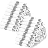 Silver Plastic Silverware with Napkins - 100 Pack Premium Disposable Silver P...