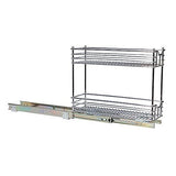 Household Essentials Narrow Sliding Cabinet Organizer, Two Tier 7", Chrome