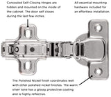 Hickory Hardware P5111-14-10B Euro Cabinet Concealed Hinge - Partial Overlay ...