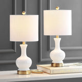 JONATHAN Y JYL4033A-SET2 Set of 2 Table Lamps Cox 22" Glass/Metal LED Table L...