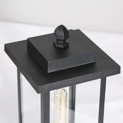 classy leaves Outdoor Post Lights, Black Farmhouse Lamp Post Light Fixture, W...