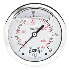 Winters 2-1/2" Dial Size, Liquid Filled Industrial Pressure Gauge, Stainless ...