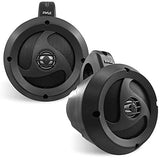 Pyle 2-Way Waterproof Bluetooth Off-Road Speakers - 4 inch 900W Active Black