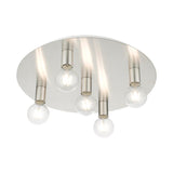 Livex Lighting Hillview 5 Light Brushed Nickel Ceiling Mount, 20 x 20 x 3.63