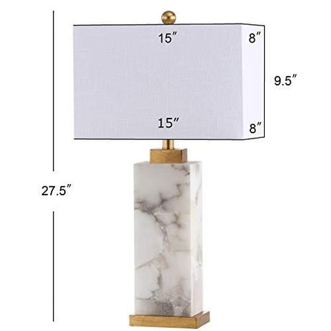 JONATHAN Y JYL6201A Elizabeth 27.5" Alabaster LED 27.5 in, White/Gold Leaf