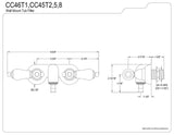 Kingston Brass CC46T1 Vintage Clawfoot Tub Faucet, 3-3/8-Inch Center, Polishe...