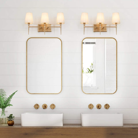 classy leaves Bathroom Light Fixtures, 3-Light Gold Vanity Lights, Modern Bat...