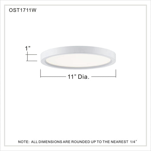 Quoizel OST1711W Outskirt Modern Super Flush Mount Ceiling Lighting, 1-Light ...