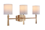Craftmade Chatham 3 Light Vanity, Satin Brass, Damp Rated, 16023SB3